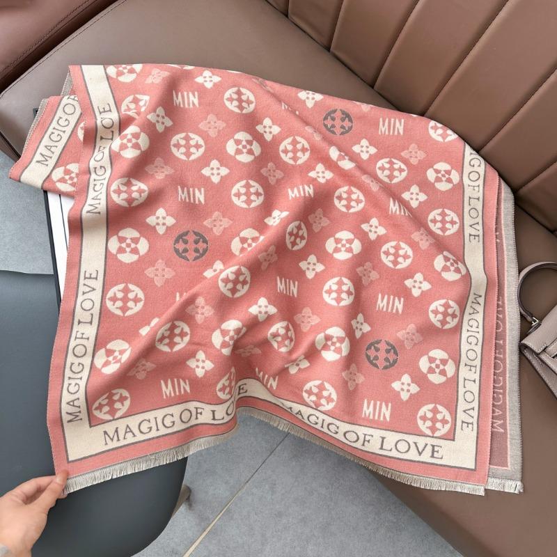 Autumn and winter new atmosphere scarf women's dual-purpose imitation cashmere air conditioner shawl double-sided thickened warm scarf