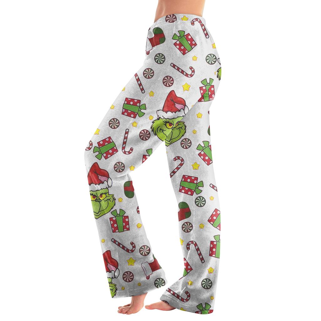 Women  Winter Print Pants Full Length Long Trousers Sports Pants