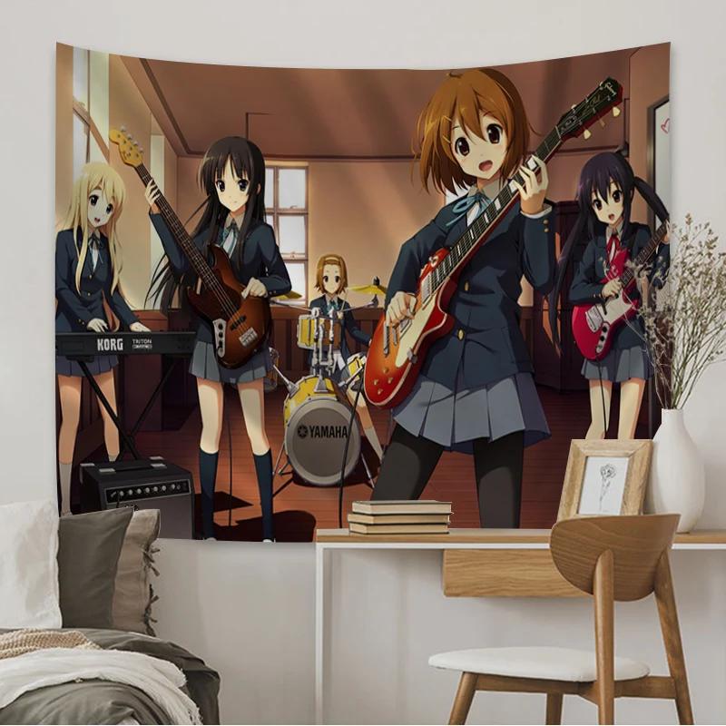 New K-ON! Anime Cartoon Hanging Tapestry Bohemian Mandala Wall Art Home Party Decorative Japan Game Photo Background Cloth
