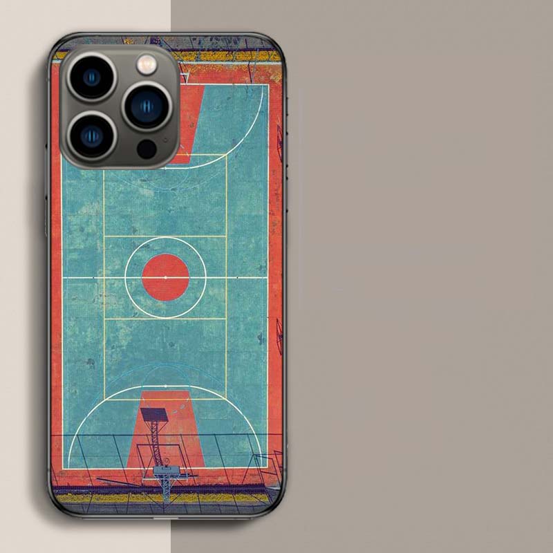 Basketball Court Basketball Phone Case For Iphone 17 Air 15 Pro 14 Plus 16 Pro Max 17E 16E 12 13 Mini 11 Cover Cute Fundas