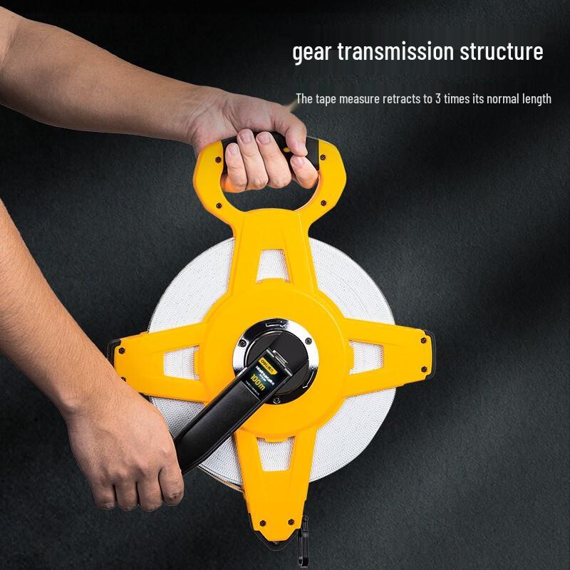 Deli 100m Fiberglass Frame Tape Measure