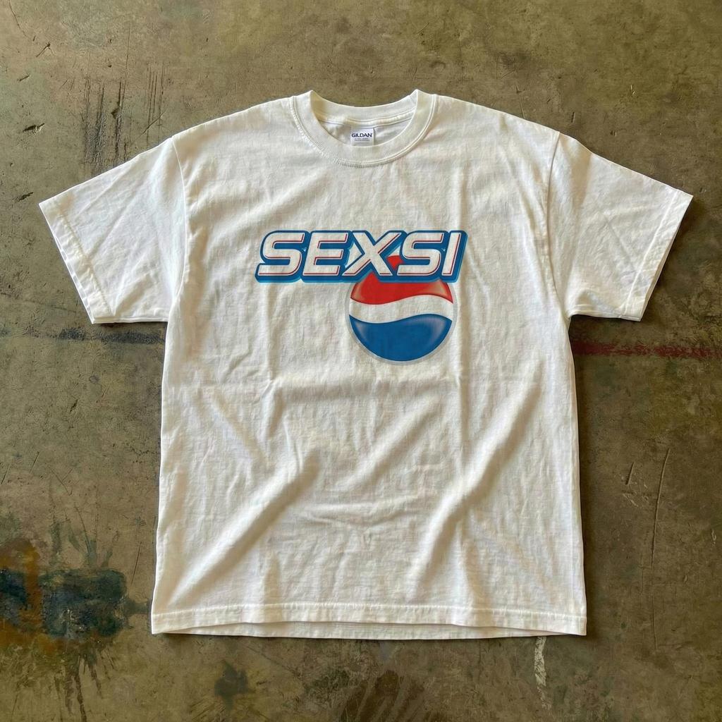 Sexsi Logo Tee | Retro Pepsi-Style Soda Parody T-Shirt
