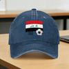 Iraq Flag Iraqi Soccer  Washed Baseball Cap  Stylish Sun Trucker Hat Spring UnisexTeens Outdoor Gym Baseball Caps