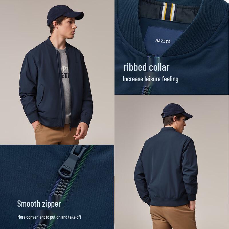 HAZZYS Men's Autumn Baseball Collar Bomber Jacket