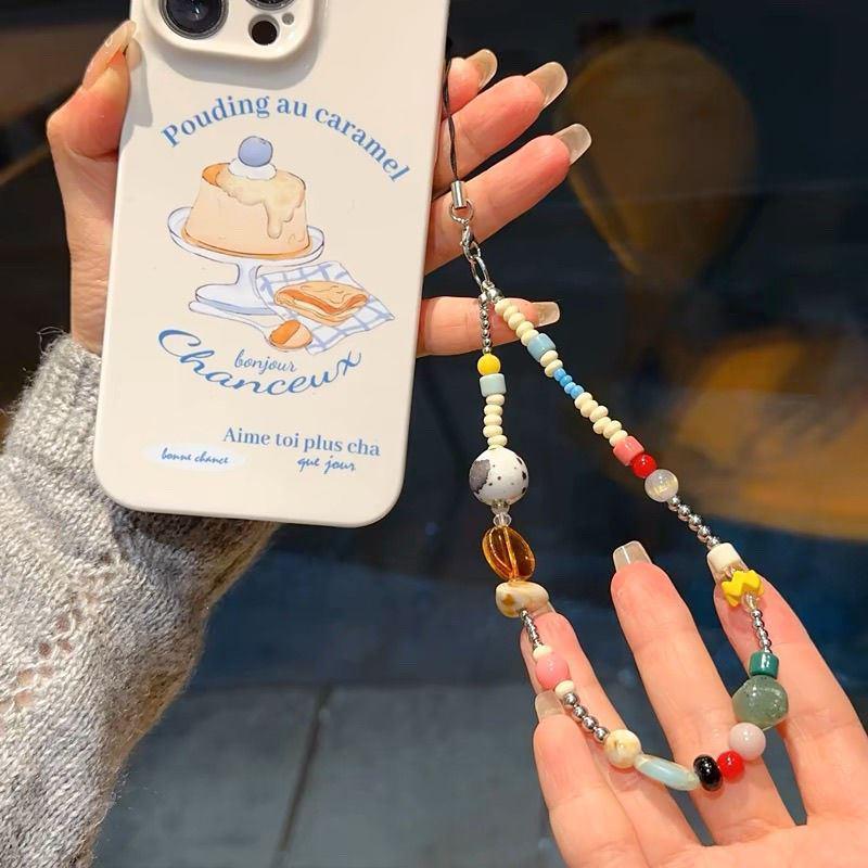 

Colorful Candy Bean Phone Charm & DIY Bracelet Lanyard with Niche Design and Pendant