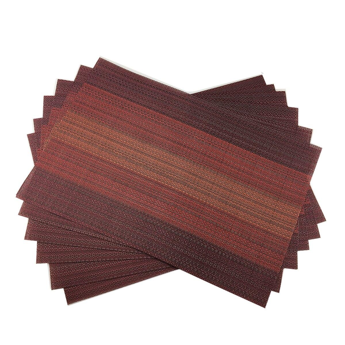 

45*30 см, 6 шт./лот, синий коврик для стола, прямоугольный ПВХ, нескользящая чаша, тарелка, подушечки для чашек, плетеный коврик для столовых приборов, теплоизоляционная подкладка, кухонные аксессуары красный