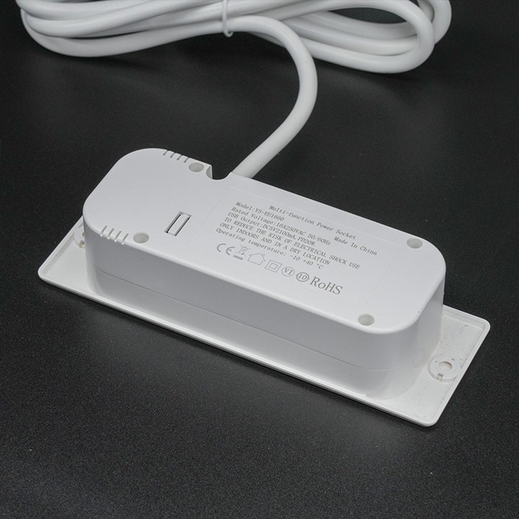 European Charging Socket European Standard Concealed Strip, Plugged European Style with Sockets 2 Ports, 4000W,