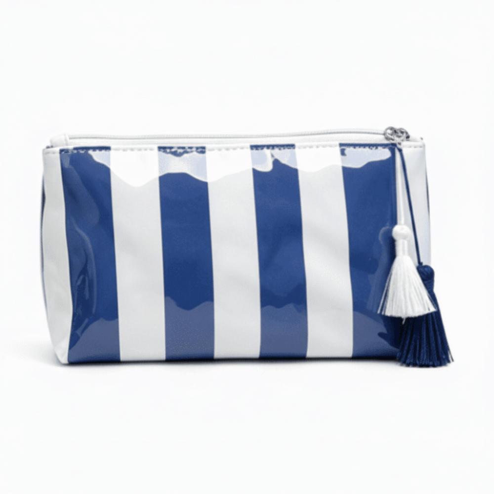 Large Capacity Striped Cosmetic Bag Waterproof Beach Storage Bag Fashion PVC Toiletry Bag Women