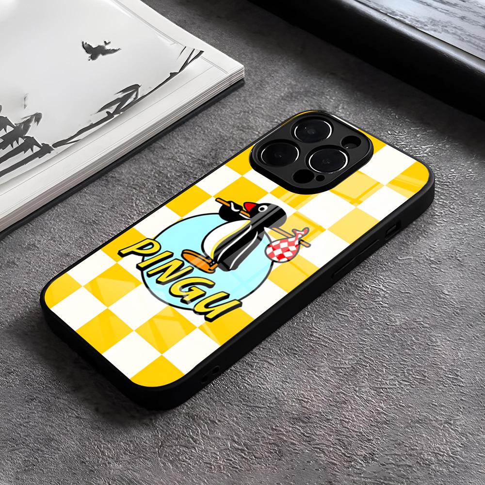 

Cartoon Pingu Penguin Phone Case For IPhone 17 15 Pro Max 12 16 14 Plus 11 13 Pro X XR XS 7 8 Plus SE Glass Cover iPhone16ProMax