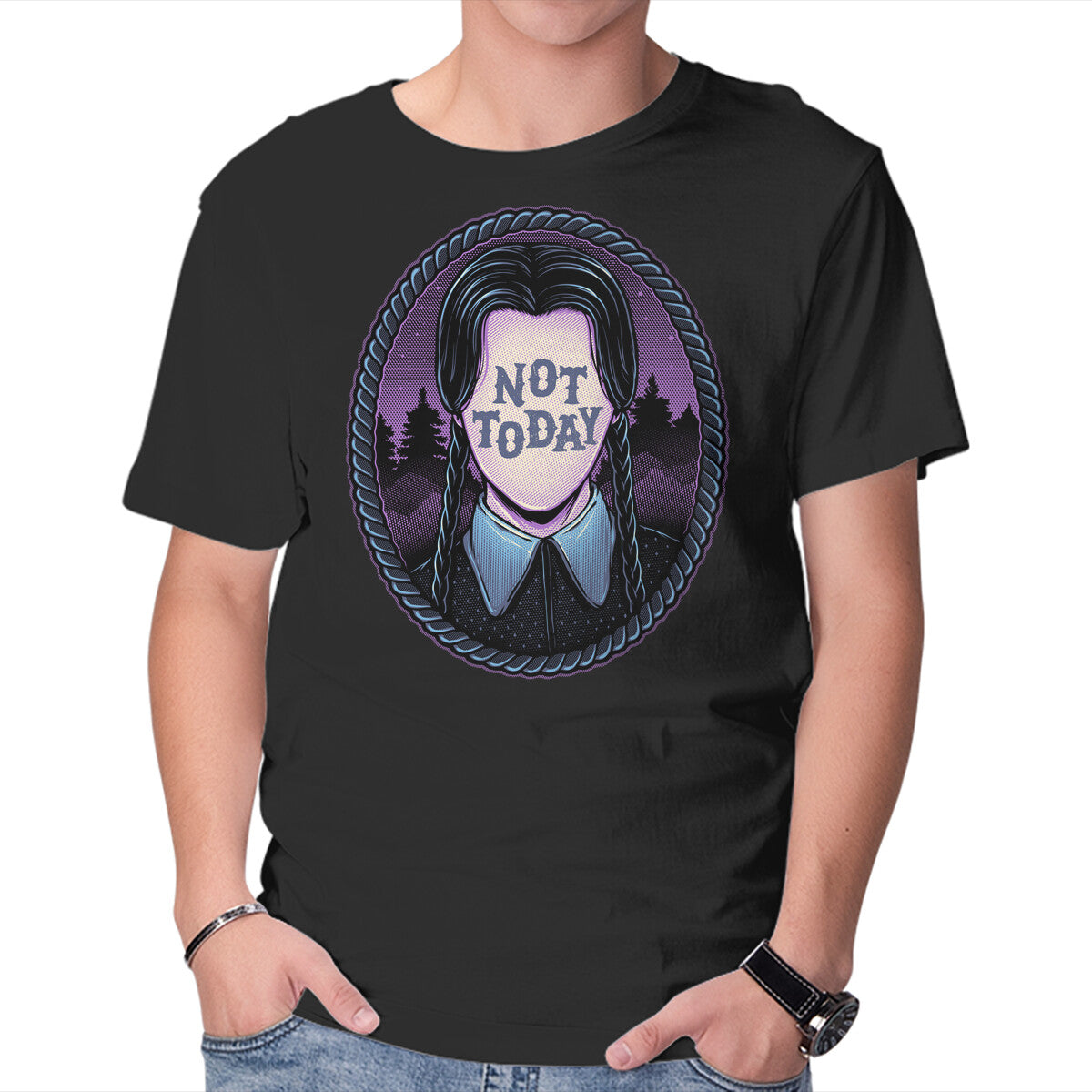 Unisex Crew Neck T-Shirt Not Today Graphic Short Sleeve Casual Tee XXXL