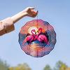 Vibrant Pink Flamingo Wind Spinner-Stainless Steel, Indoor/Outdoor Decorative Kinetic Yard Art, Perfect for Halloween, Christmas