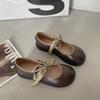 One foot soft sole women's spring and autumn new retro light mouth low heel flat sole single shoes cute
