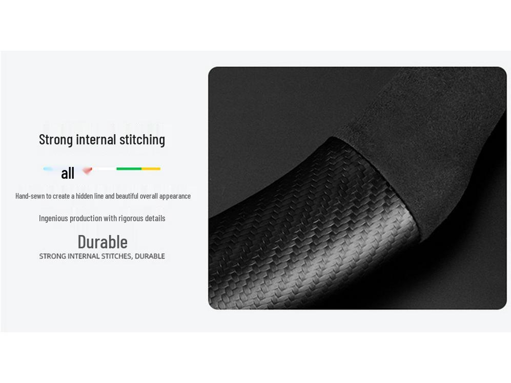Changan Lantuzhe 2023 Suede Carbon Fiber Steering Wheel Cover - Universal Fit