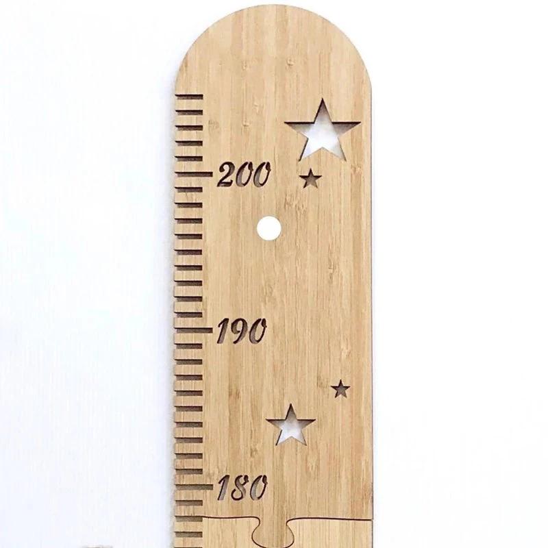 Nordic Wooden Kids Height Growth Chart Ruler Baby Children Height Gauge Room Decoration Wall Meter Measurement Stickers