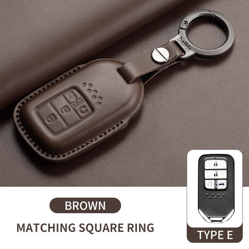 Leather Car Remote Key Case Cover for Honda Civic 11th 2022 for Honda Civic Accord HR-V CR-V CRV 2022 2023 Protector Holder Fob