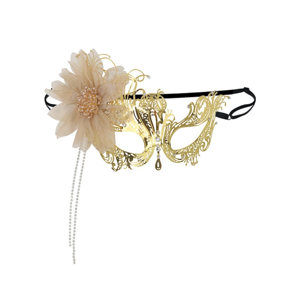 Elastic Strap Masquerade Mask Adjustable Party Mask Exquisite Dress Up Mask  Masquerade Ball Gold