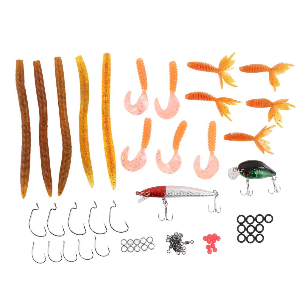 67PCS Fishing Lures Kit Bait Tackle Kit with Hard and Soft Bait Jigs Fishing Hooks for Freshwater and Saltwater