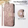 Floral Embossed Leather Wallet Flip Case for OPPO A6 A6X A6T A6S A6C A5 A5X A3 A3X A1 Pro 4G 5G Card Slots and Wrist Strap Cover