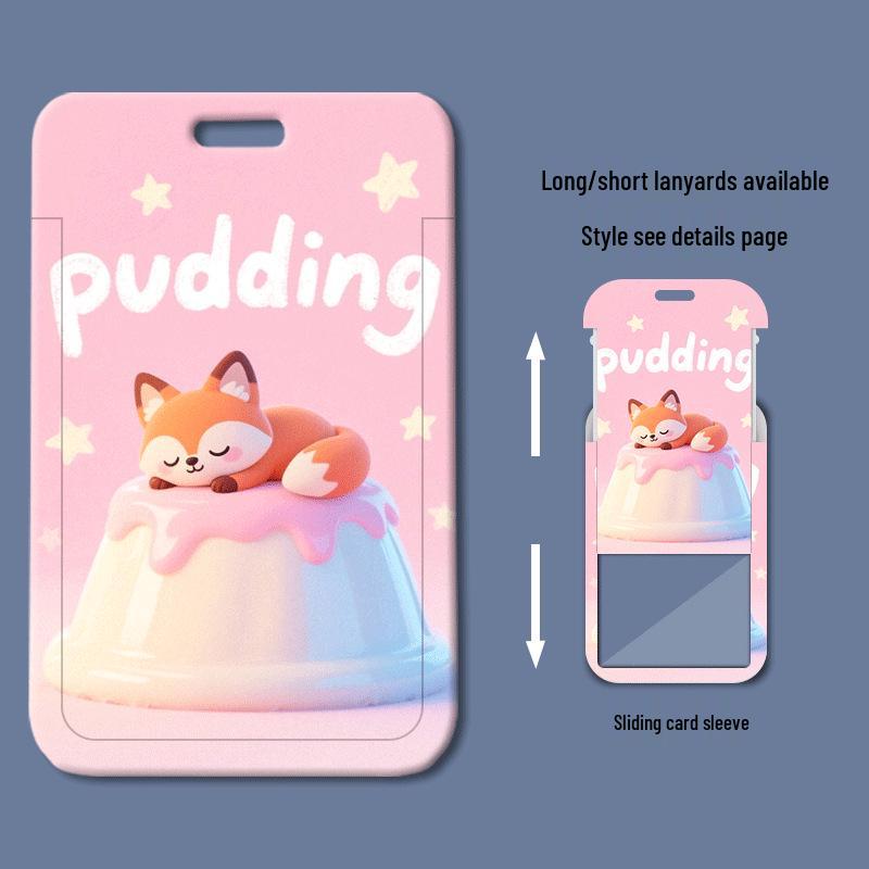 Cartoon-Style Plastic ID and Badge Holder with Slide Cover for Students and Access Cards