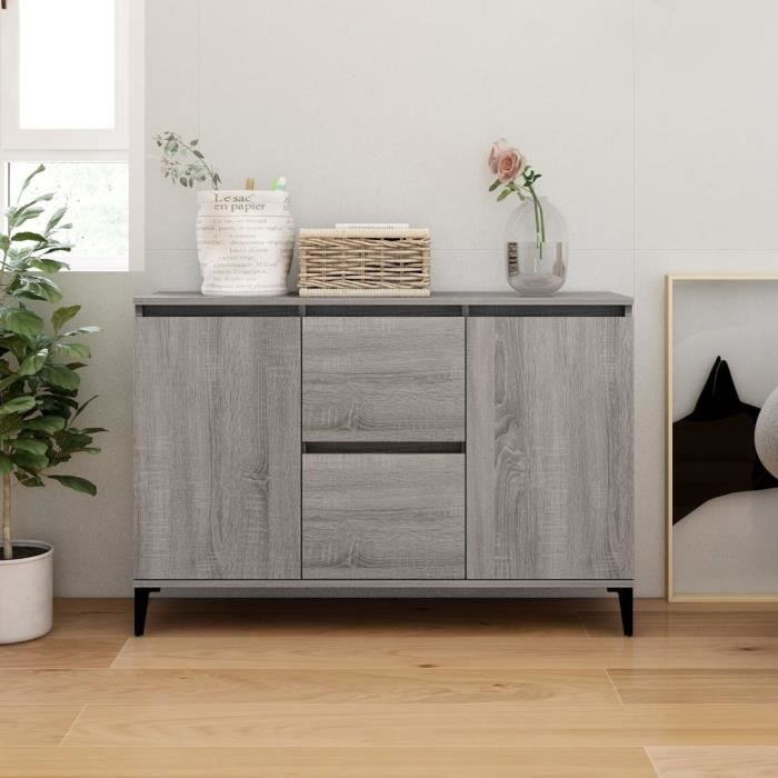 Low Sideboard - VIDAXL - Sonoma - 2 Doors - 2 Drawers - Engineered Wood - Grey