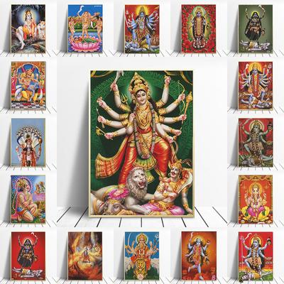 Shiva Parvati Poster Hinduism Religious Art Ganesha Canvas Painting Vishnu Printed Wall Picture Living Room Home Decoration