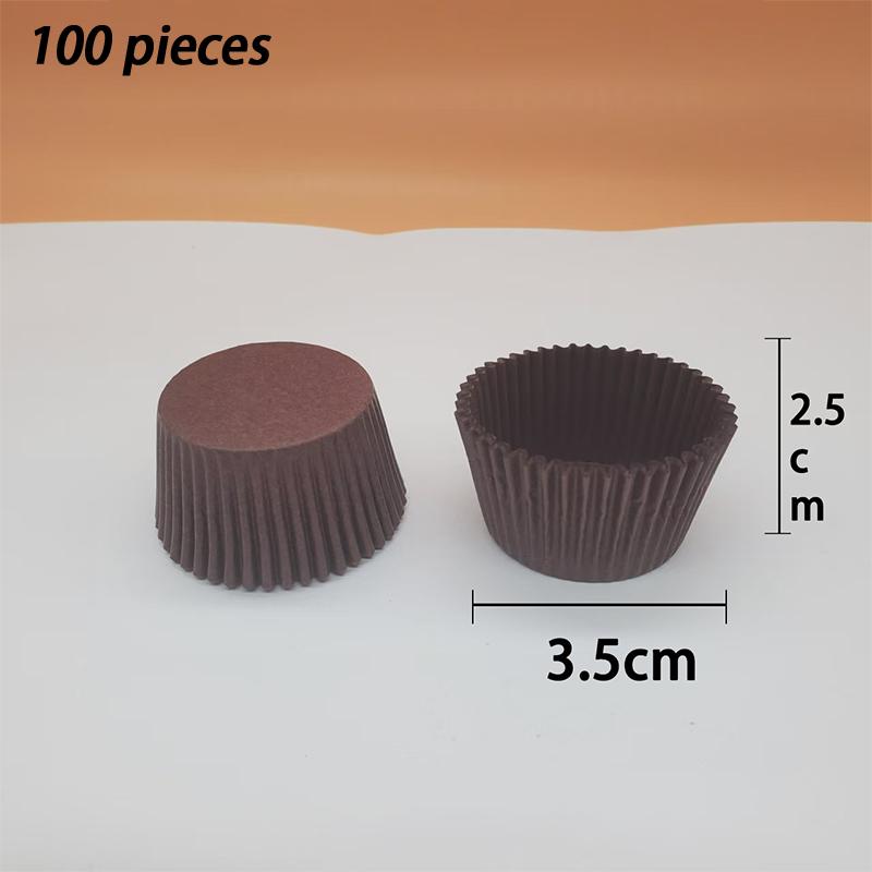 Термостойкие бумажные формочки для выпечки шоколада, бумажные формочки для хлеба и тортов (100 штук в упаковке)