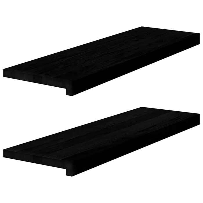 VidaXL Appuis de fenêtre 2 pcs marron foncé bois de chêne massif 4009190