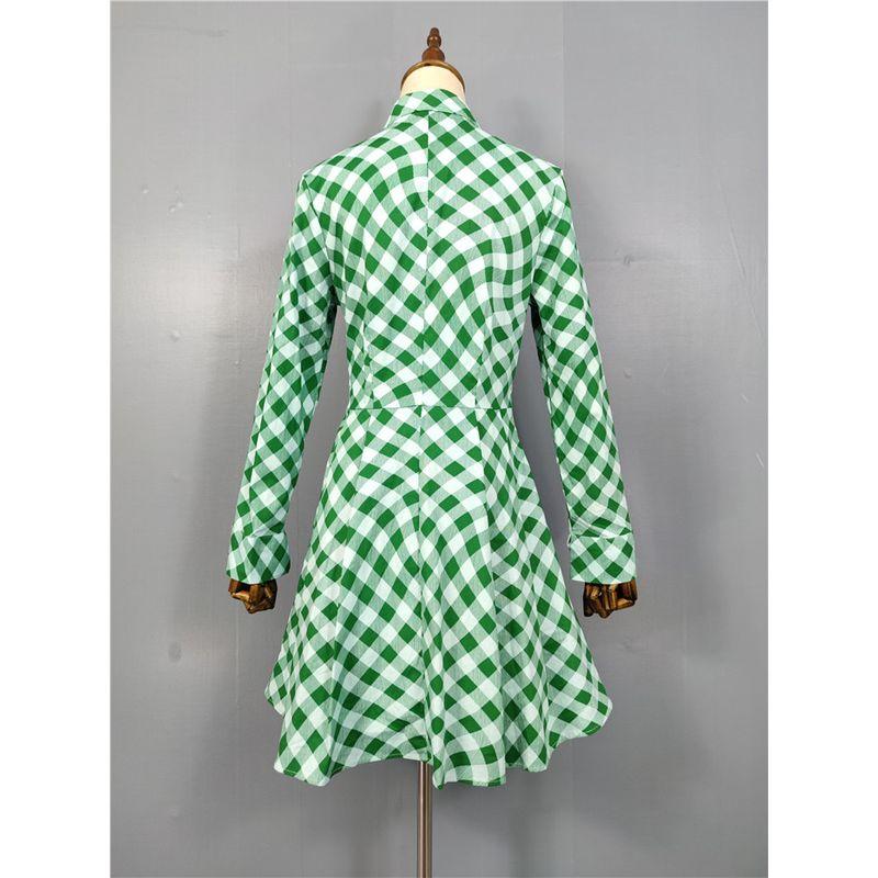 Export Single Summer New Arrival Commuter's All-Matching Long Sleeves Waist-Tight Slim Looking Elegant Lady Casual Daily A- line Dress