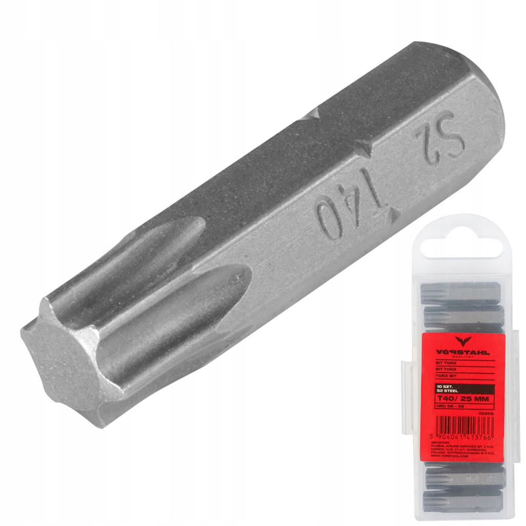 TORX BIT Set 6 Pcs Screwdriver Bit > T40 X 25mm < Vorstahl