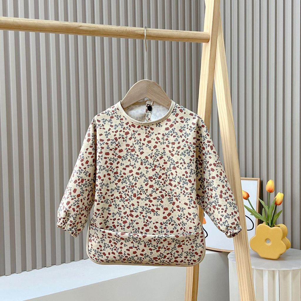 Reversible Waterproof Baby Smock & Bib - Denmark Painting Apron & Food Catcher Coverall