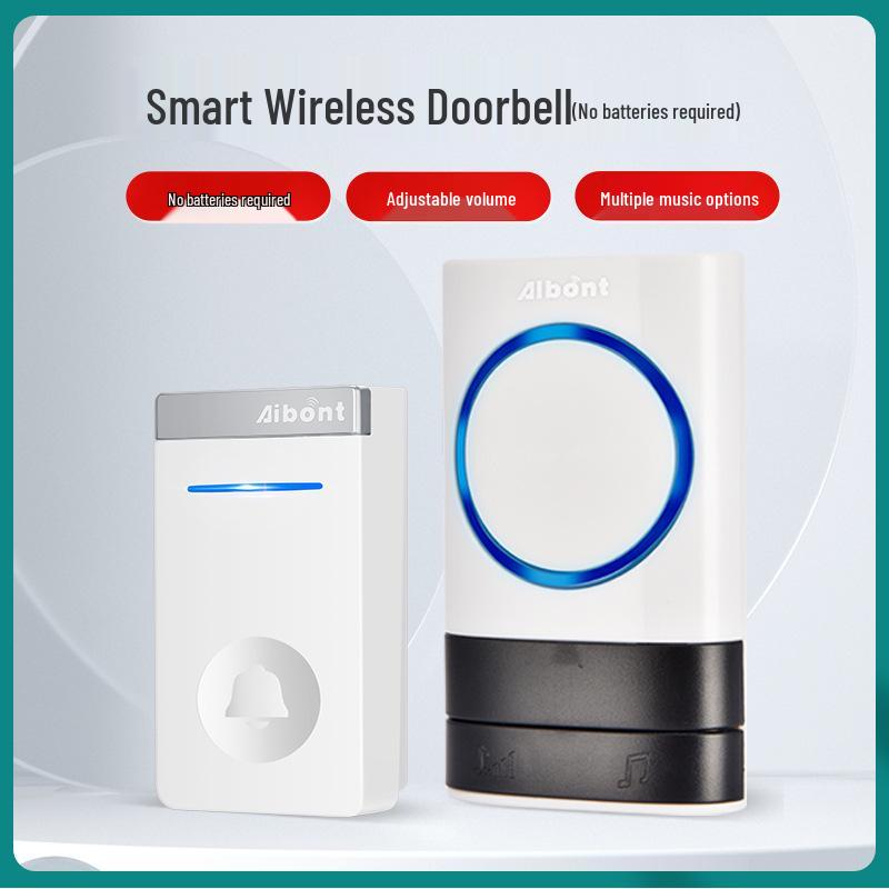 Wireless Waterproof Self-Powered Smart Doorbell with UK Plug