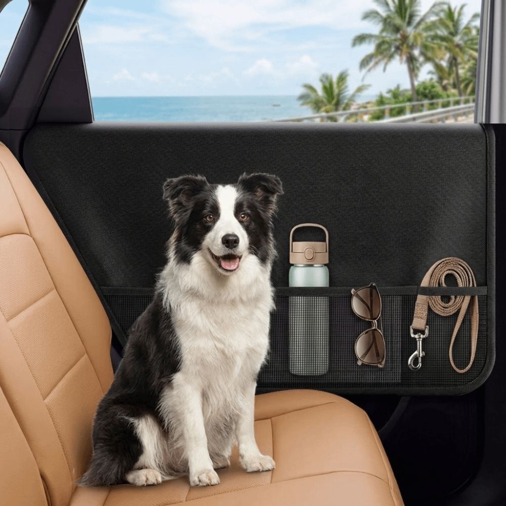 Netztaschen-Haustürabdeckung Kratzfeste Fahrzeugtürabdeckung Autotürschutz für Haustiere Hunde