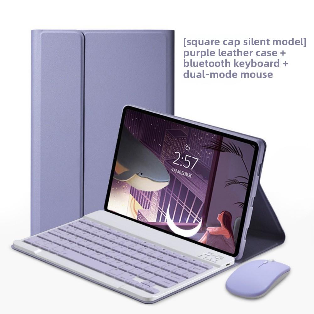 Leather Keyboard Case for iPad Air 6 10.2 Inch with Pencil Slot Magnetic Detachable Bluetooth Keyboard Protective Cover