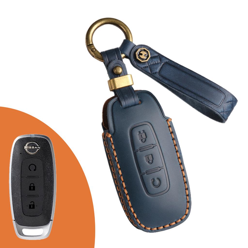 Gäller 2024 nya Nissan Teana nyckelfodral Dongfeng Nissan bilnyckelpåse första lagret kohud nyckelring