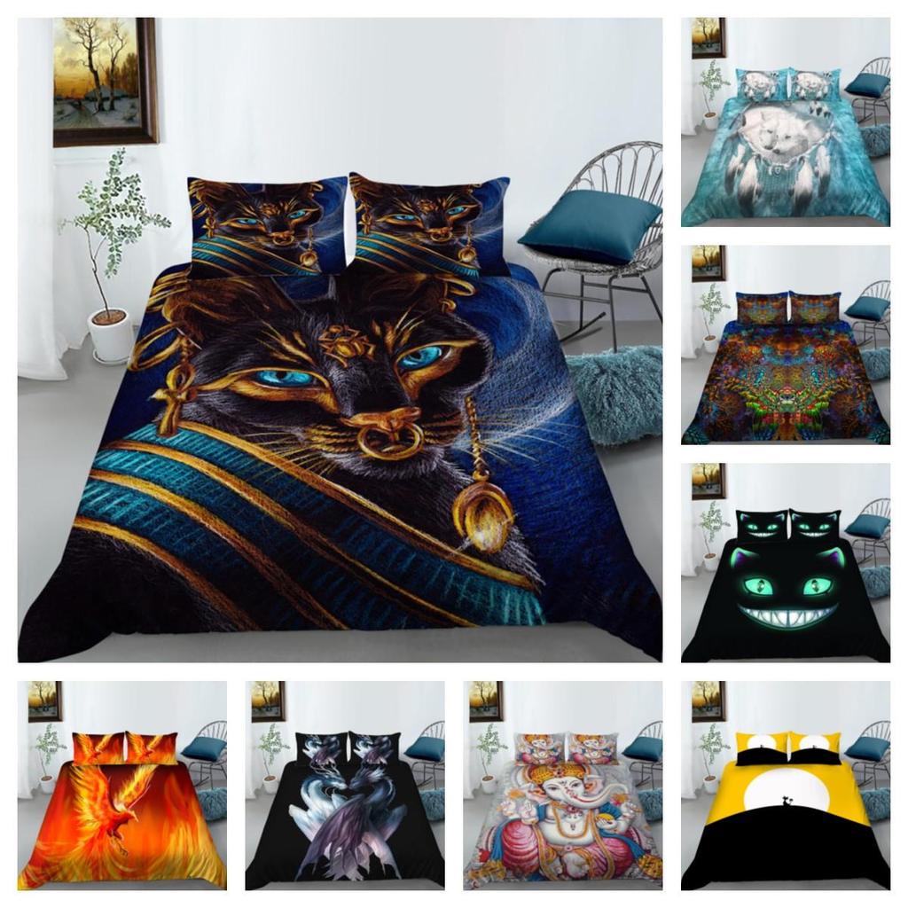 Exotic Style Print Bedding Set Comforter Duvet Cover Microfiber Breathable Warm Quilt Covers Home Bedclothes Children Gift