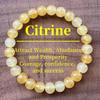 Xiyin Citrine Beaded Bracelet: Yellow Stripe Crystal Handmade Elastic Design