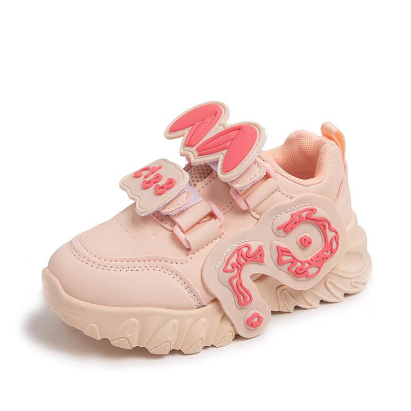 

Girls Korean version of Internet celebrity rabbit ears casual sports shoes 2025 spring and autumn new breathable boys leather dad shoes tide 26