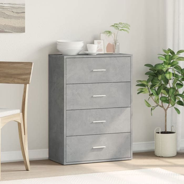 VidaXL Buffet, Armoire Latérale avec Tiroirs, Meuble de Rangement Salon Salle de Séjour Intérieur, Moderne, Gris Béton Bois 840502