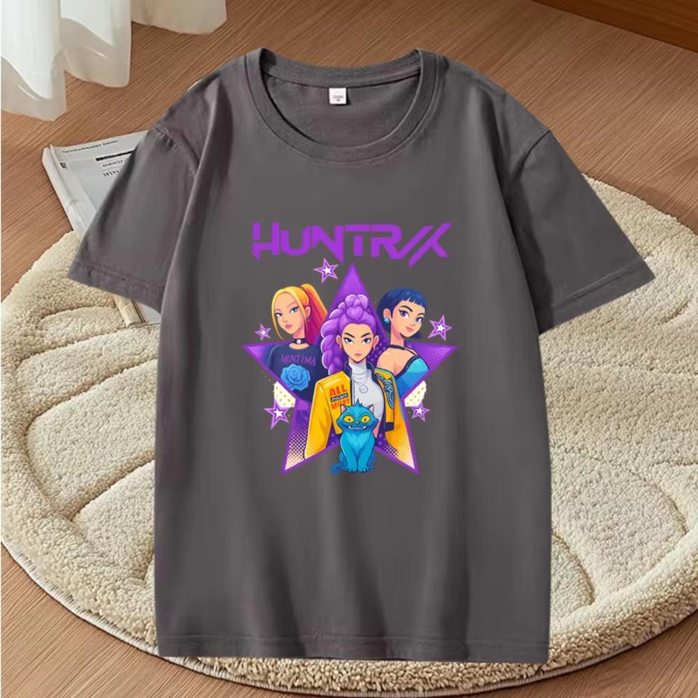 New Pop Demon Hunters Girls Graphic T Shirts Men Women Oversized Cotton Fashion Anime Short Sleeve Summer Print Unisex Tops