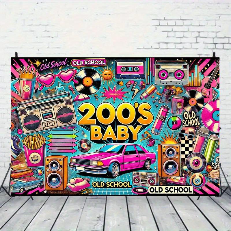 A 2000s retro "old-school" party banner - an exceptionally stylish polyester fiber wall decoration