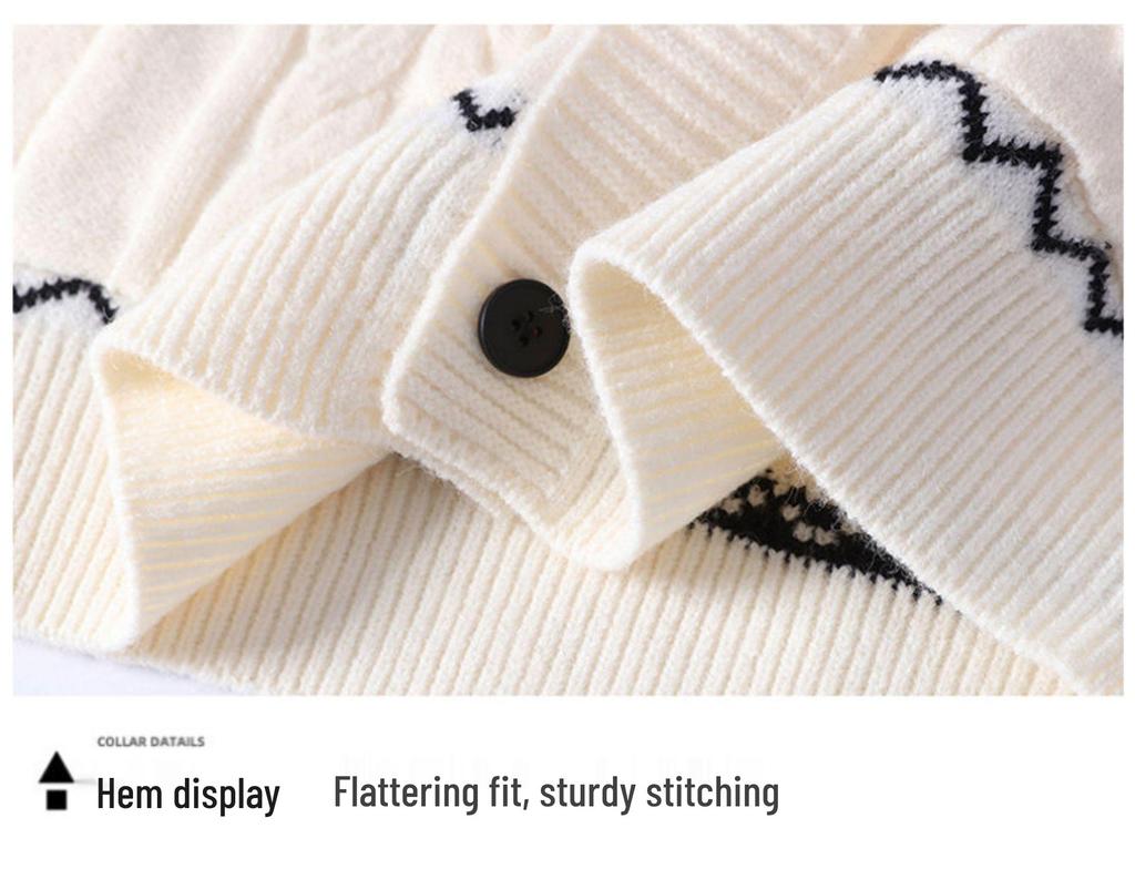Men's Plus Size Christmas Jacquard Knit Sweater Coat