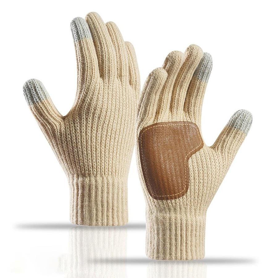 New Korean Knitted Warm Gloves for Unisex Touch Screen Outdoor Cycling Skiing Warm Versatile Full Finger Gloves for Daily Use