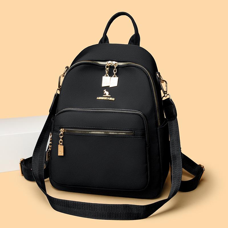 2025 Lightweight Korean Fashion Women's Backpack: Simple, Casual, Large Capacity, Oxford Cloth for School & Travel