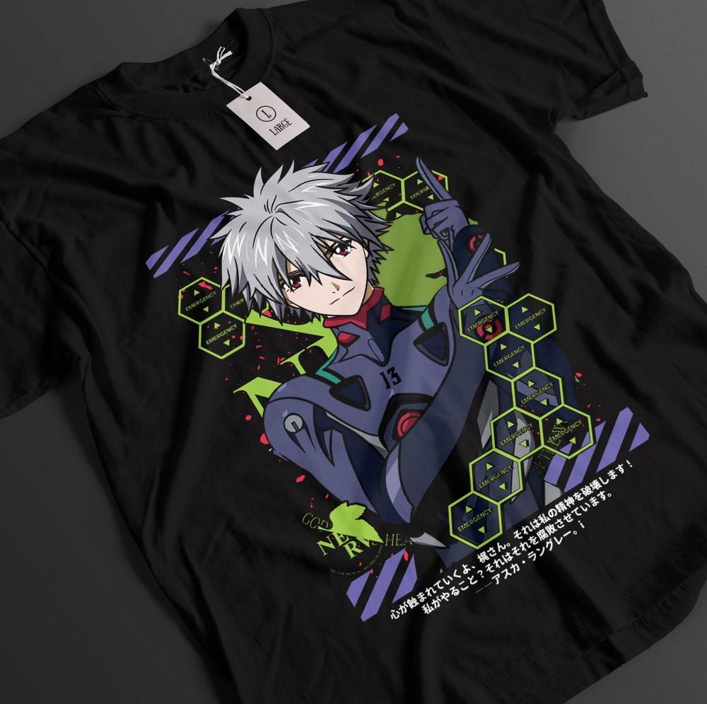 

Neon Genesis Evangelion Shirt Kagoru Tshirt Shinji Asuka Top Eva Rei Anime Tee L