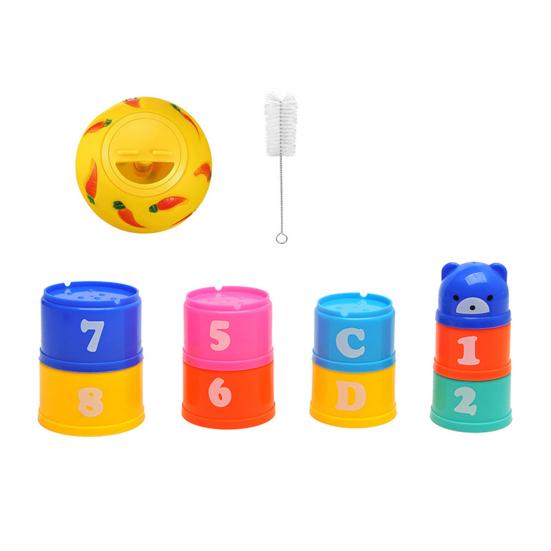 Rabbit Toy Interactive Stacking Cups Bunny Toy Small Rabbit Hiding Food Toy Hamster Foraging Ball for Small Pet