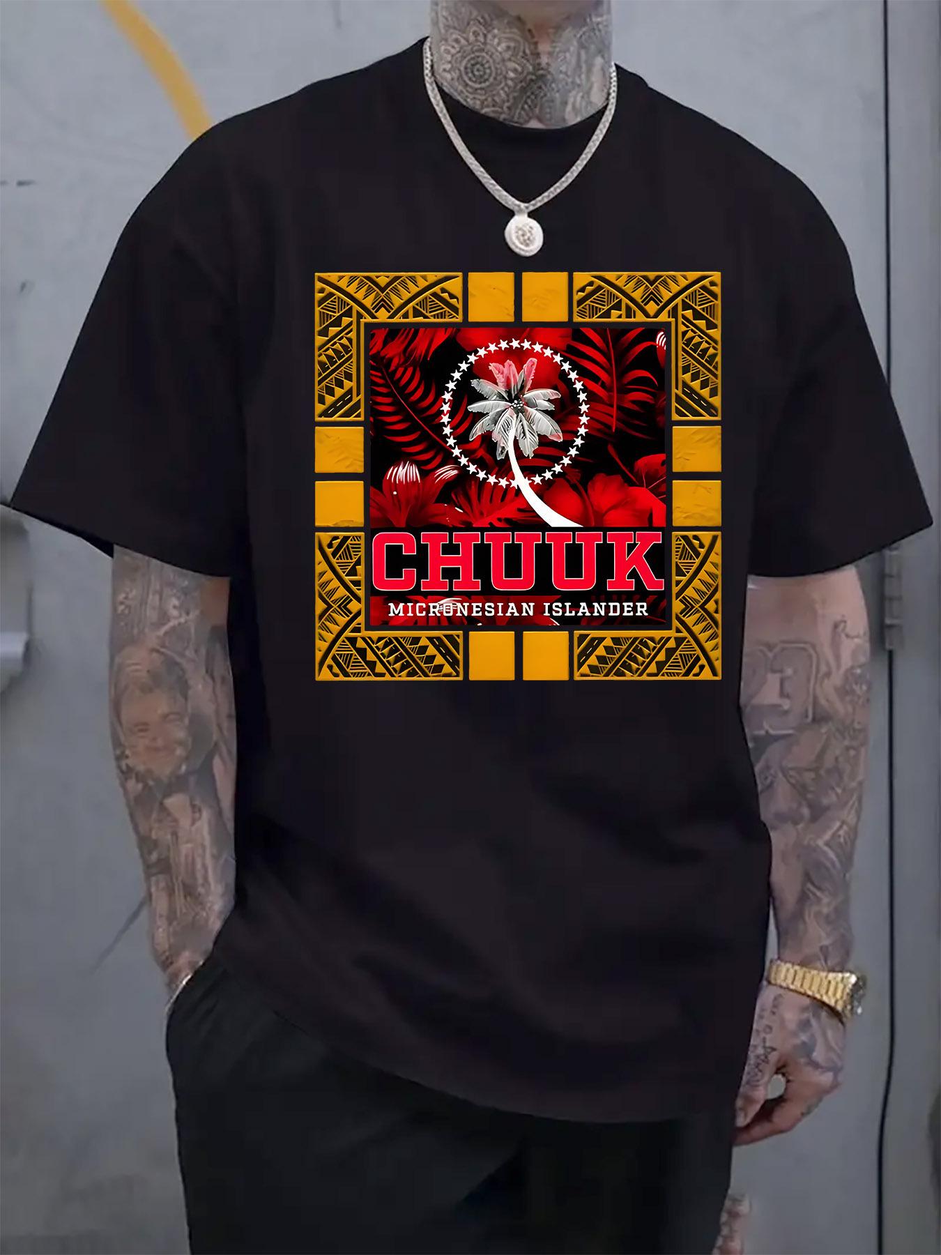 Chukotka Micronesia-Inspired Graphic T-shirt - Casual Crew Neck XXL