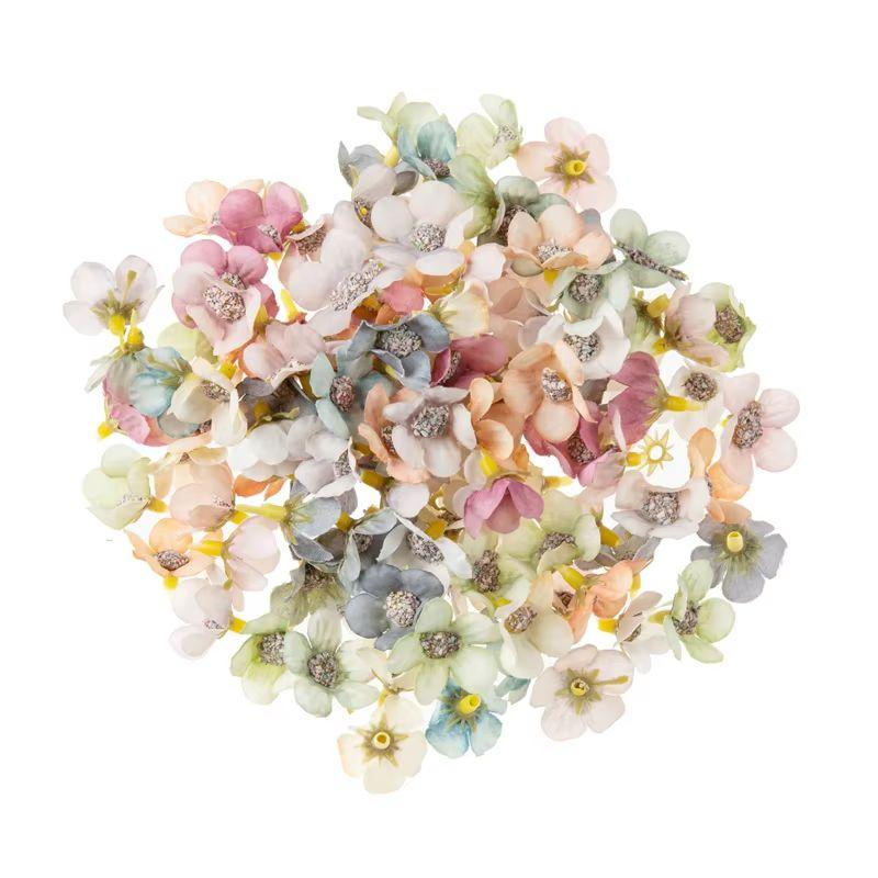 

50PCS 3Cm Artificial Flowers for Scrapbook Diy Candy Box Wedding Party Home Decoration Handmade Christmas Wreath Silk Mini Daisy