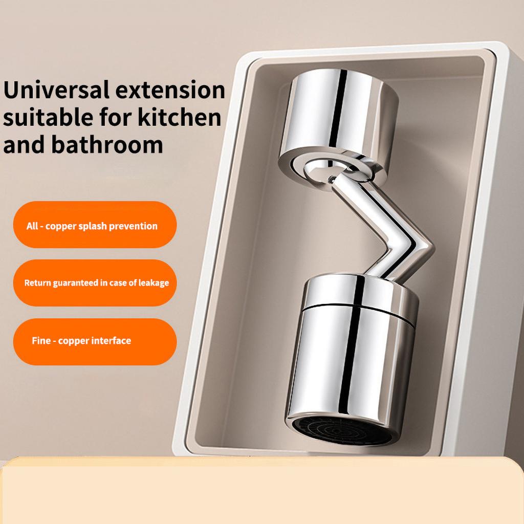 Solid Brass Kitchen Faucet Spout with 720° Swivel - Durable Rotatable Sink Tap Accessory, Anti-Corrosion Waterfall Design