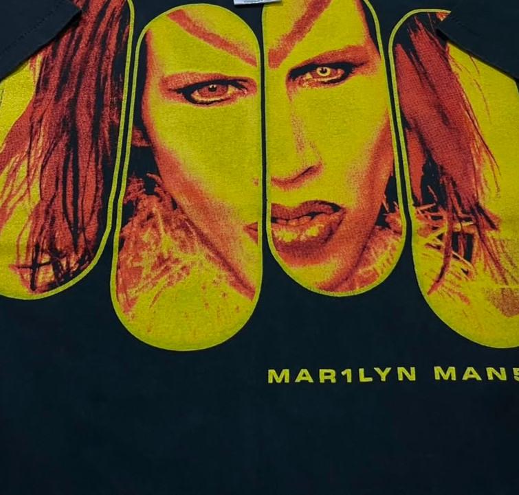 Vintage Marilyn Manson Rock Is Dead 90s Band Sz. L Single Stitch Shirt REPRINT L
