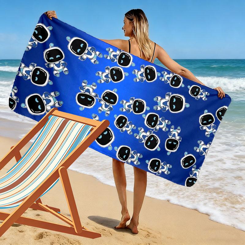 ASTRO BOT Aufdruck Strandtuch, Großes Weiches Schnelltrocknendes Handtuch für Strand Camping Schwimmen